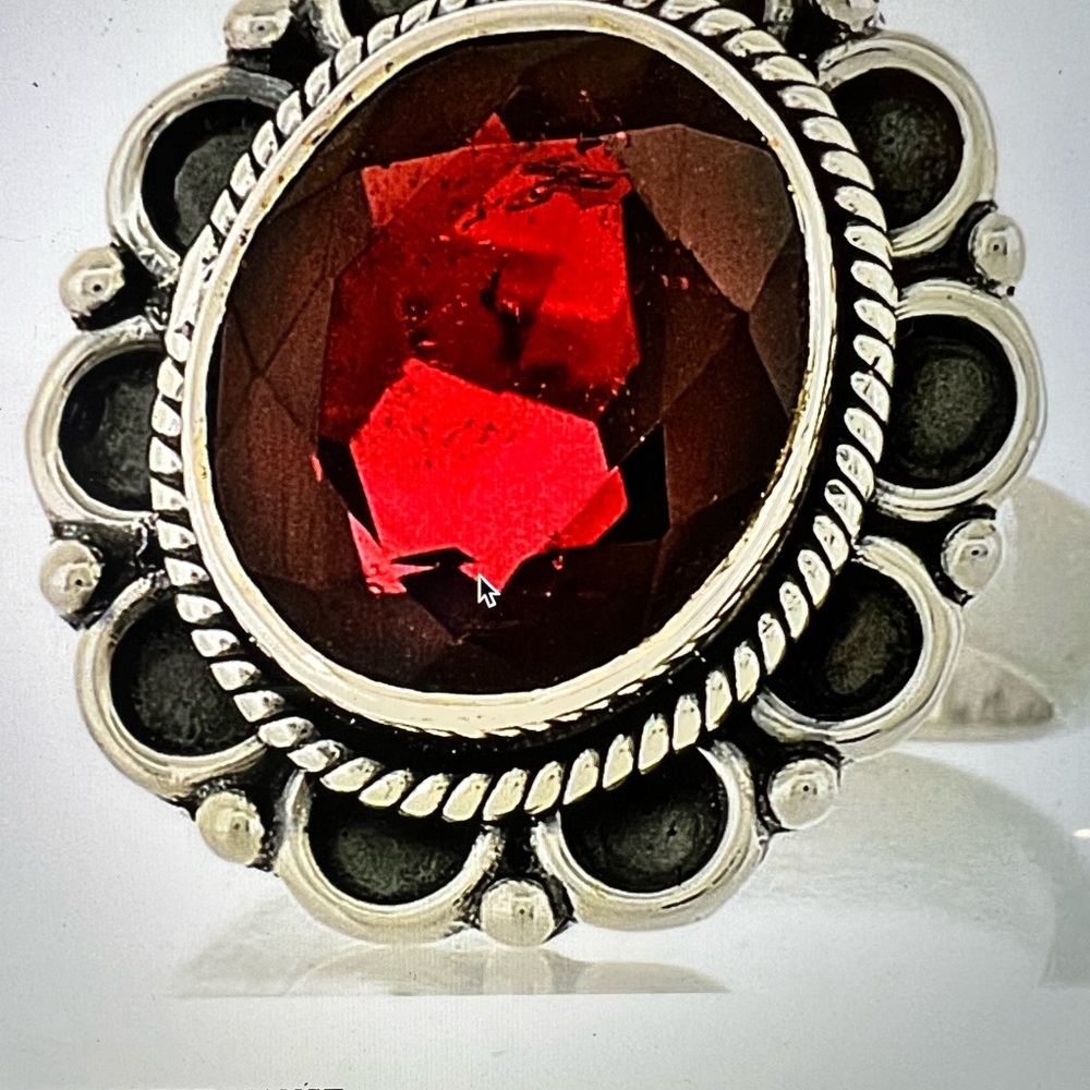 4.75 Total carat weight Garnet and Silver Ring